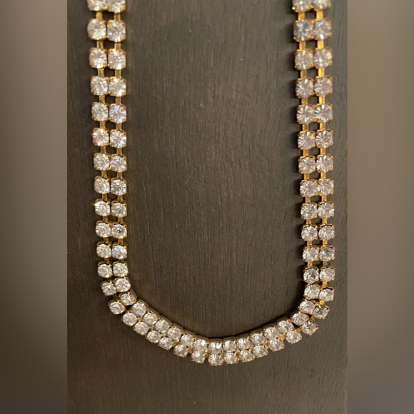 Gold Tone & Rhinestone Necklace - Picture 3 of 8